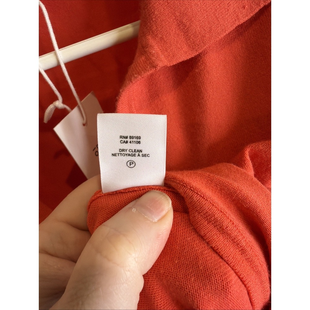 Derek Lam 10 Crosby Raylen Twist Short Sleeve Orange Sweater Dress Size Medium - Picture 10 of 10